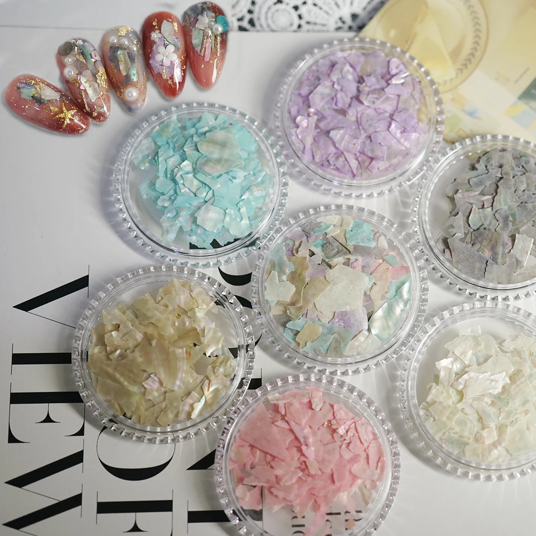 

Sea Shells Abalone Charms Nail Art 3D Decoration Slice Fragments Flakes Pieces DIY Beauty Manicure Nail Valentine Nailart