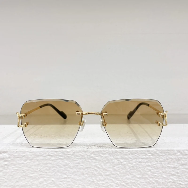 0466 Модные солнцезащитные очки без оправы дизайнерские роскошный предмет для