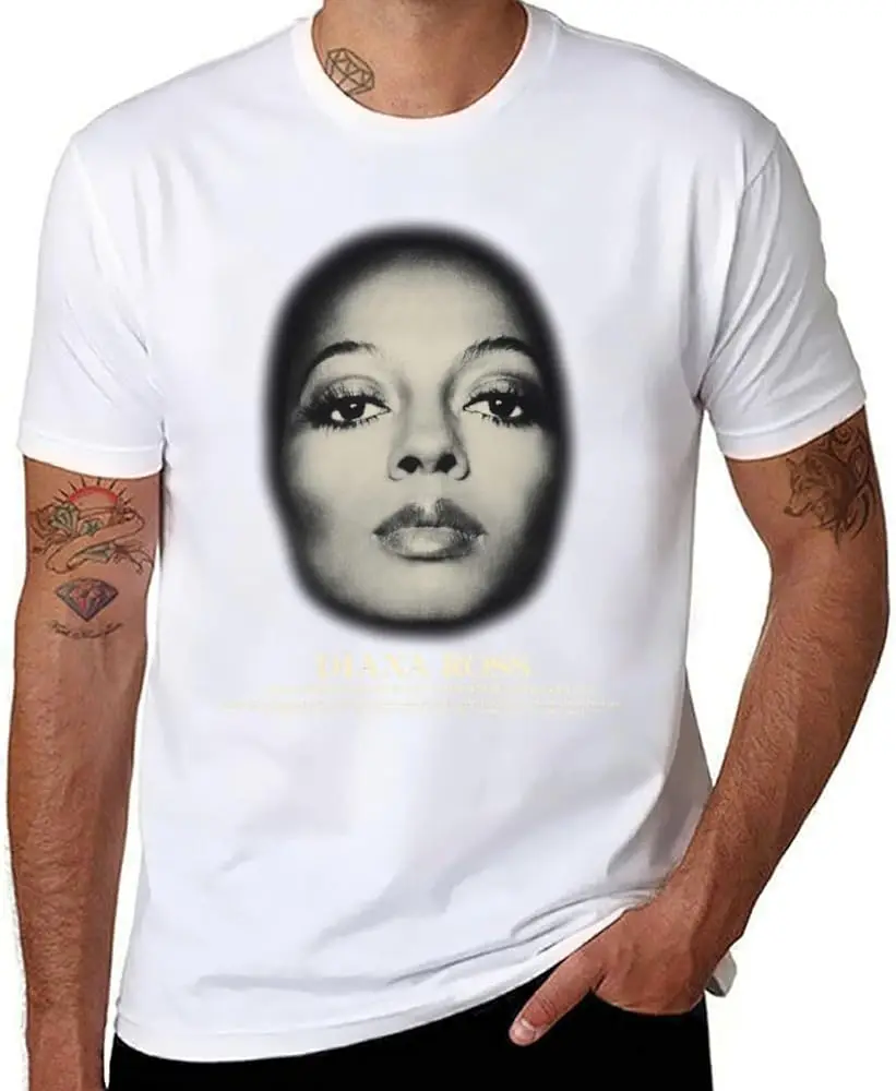 Футболка Diana Music Ross с круглым вырезом Классическая модная повседневная мягкая