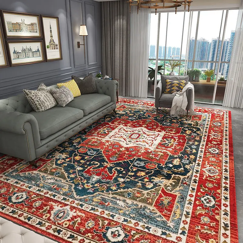 

Ковер персидский в европейском стиле, большой ковер с принтом в стиле ретро для гостиной, современный ковер в американском стиле, по индивидуальному заказу