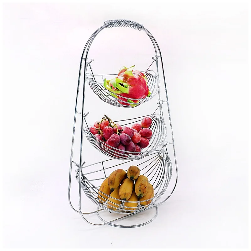 

3 Layer Fruit Basket Shaking Fruit Shelf Storage Basket Kitchen Appliance Holder