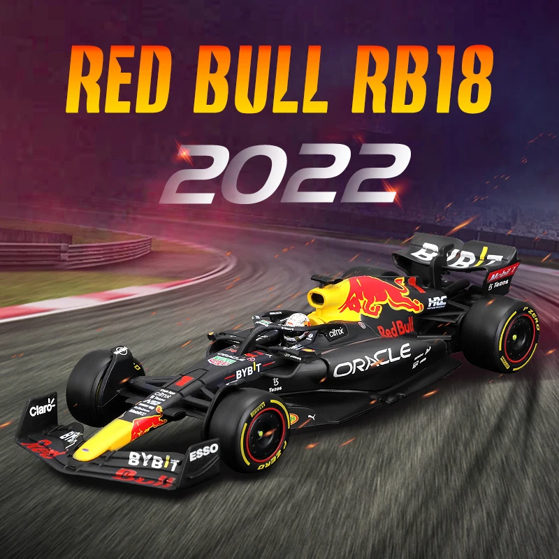 

Bburago 1:43 Driver's Helmet Version 2022 Red Bull RB18 #1 Max Verstappen #11 Formula F1 Racing Static Diecast Alloy Model Car