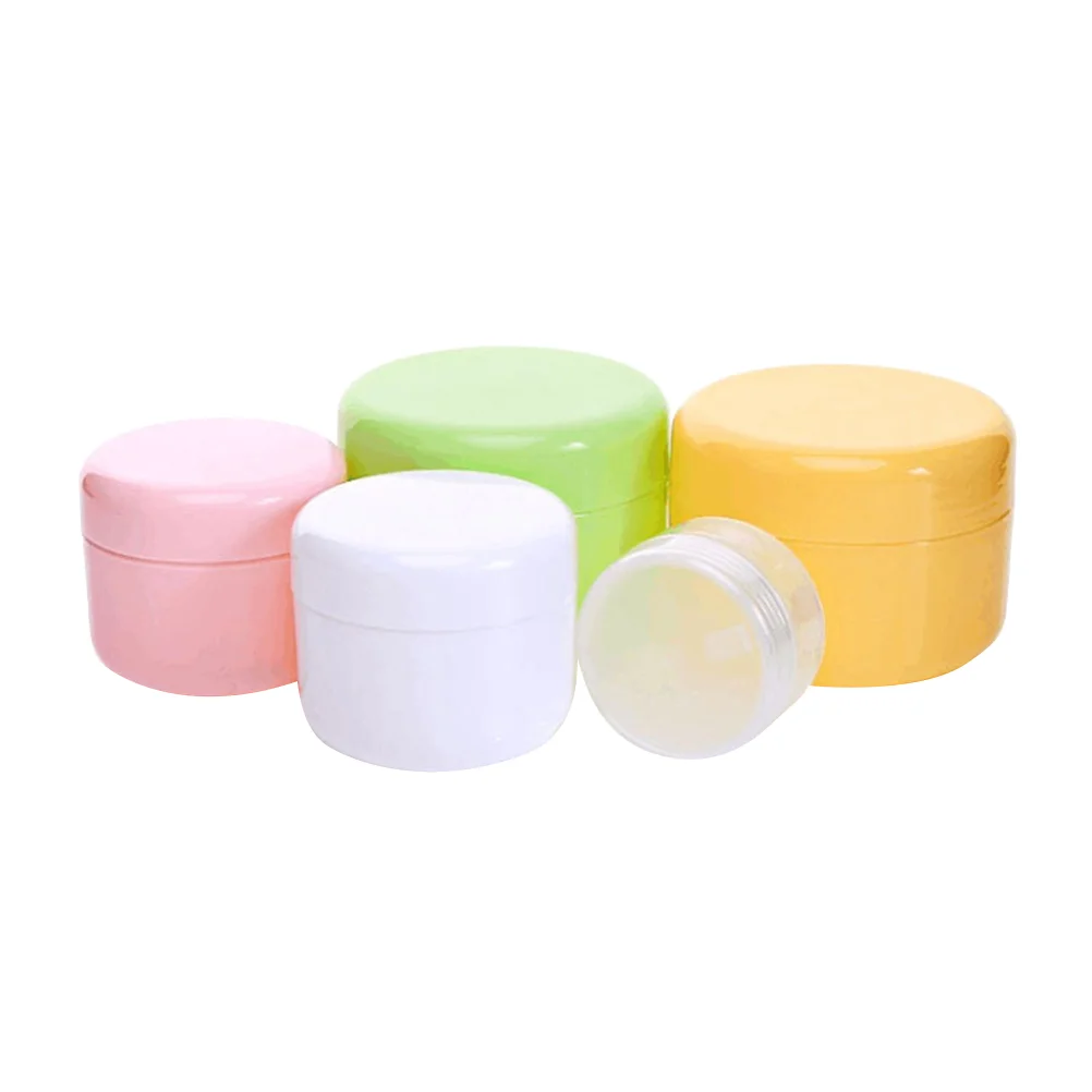 

10PCS 100g Empty Round Lotion Container Makeup Case Storage Bottle Plastic Cosmetic Face Cream Box (Random Color)