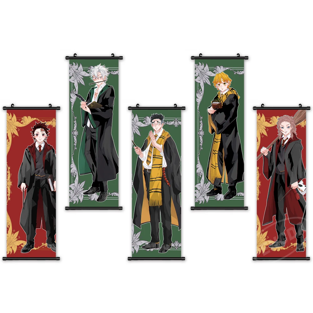 

Posters Canvas Printed Painting Anime Wall Art Kimetsu No Yaiba Tanjirou Nezuko Picture Home Decor Mural Plastic Hanging Scrolls