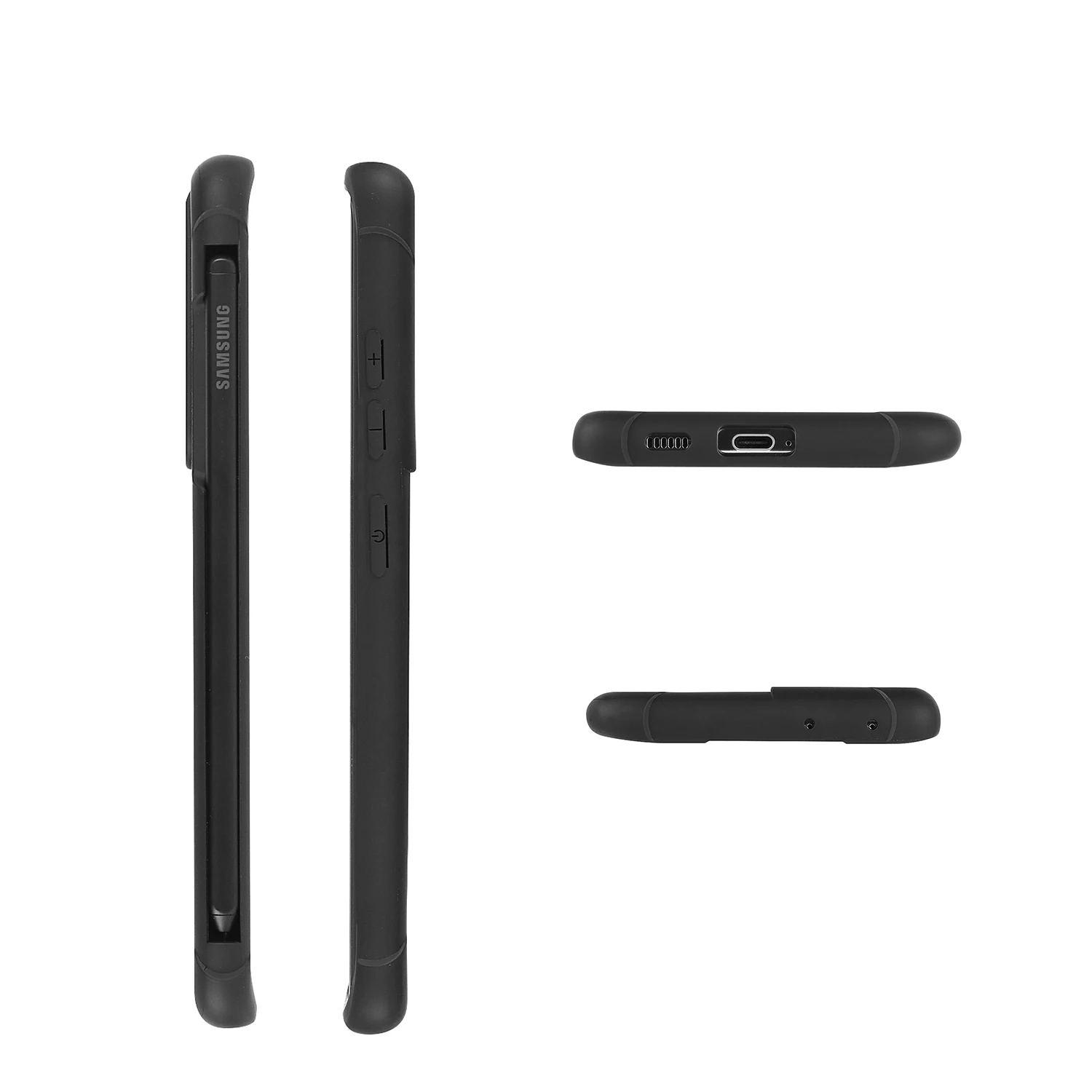 Tanie Do Etui Na Telefon Samsung Galaxy S21 Ultra 5G Z Uchwytem Na Rysik Matowy Uchwyt Na Długopis TPU Czarny