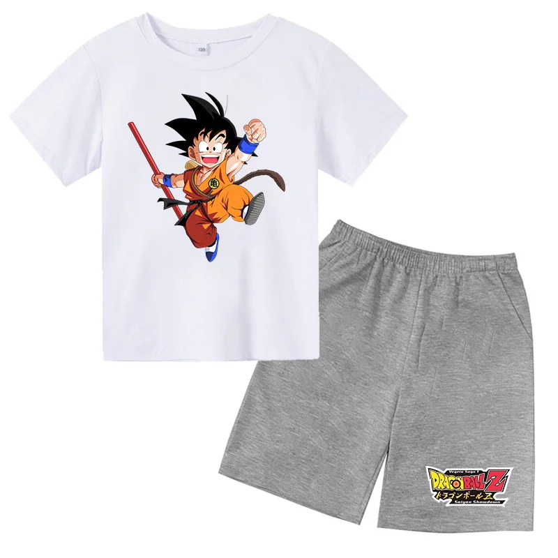 

Dragon- ball Z Goku Kid Clothing Top Boy T-shirt clothing set Funny Anime Short Sleeve Tee Girls 4-14 year old Dragon-Ball tops