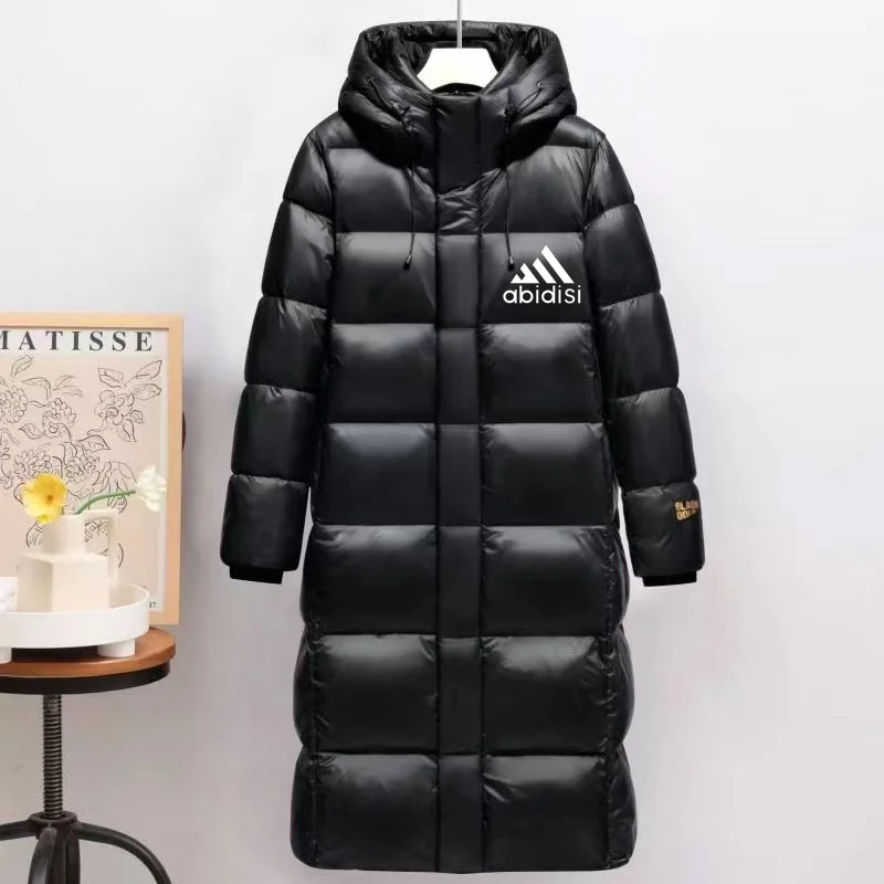 

Новинка 2023, длинное модное Брендовое пальто черного и золотого цвета с капюшоном для мужчин и женщин, одинаковое пальто, парные платья