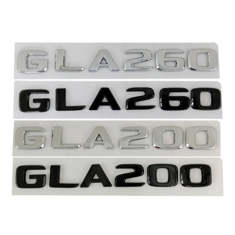 

3d ABS Chrome Letters Car Sticker Rear Trunk Badge GLA200 GLA260 Emblem Logo For Mercedes GLA 200 260 X156 H247 Accessories