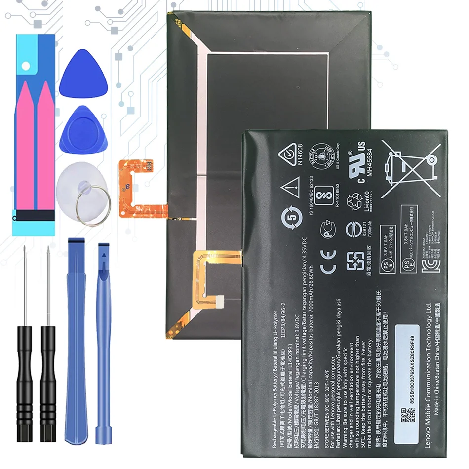 

Replacement L14D2P31 Battery For Lenovo Tab 2 A7600-F A10-70F Tab2 A10-70 A10-70L 7000mAh