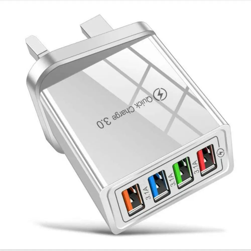 

Travel UK EU US Plug 4 Ports USB Transformer Adapter Wall Charger Power Supply Fast Quick Charger