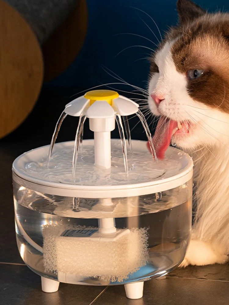 Поилка для домашних животных Прозрачная с фильтром 1200 мл USB