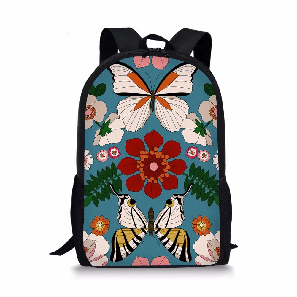 Butterfly Element Printing Pattern School Backpacks Personalized Kids Daypack New Design Rucksack for Teenager
