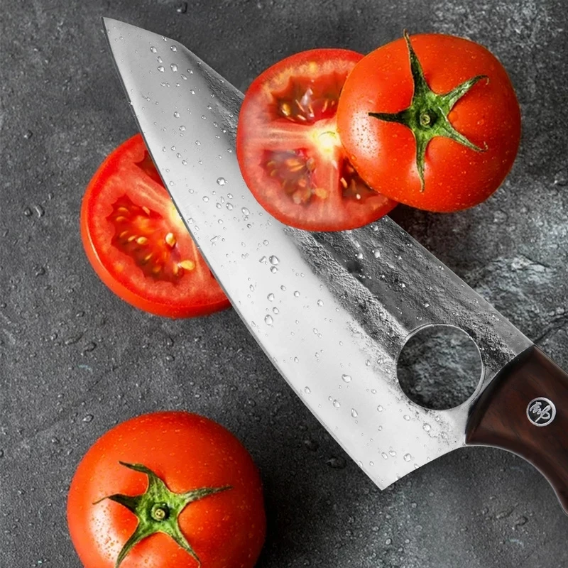 Нож ручной Кованый из нержавеющей стали кухонный резец для мяса нож кемпинга