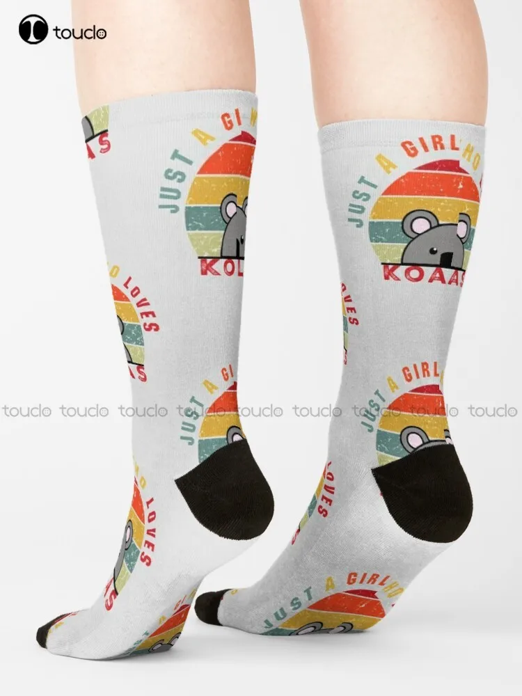 

Just A Girl Who Loves Koalas Socks Orange Socks Street Skateboard Socks Personalized Custom Unisex Adult Teen Youth Socks Art