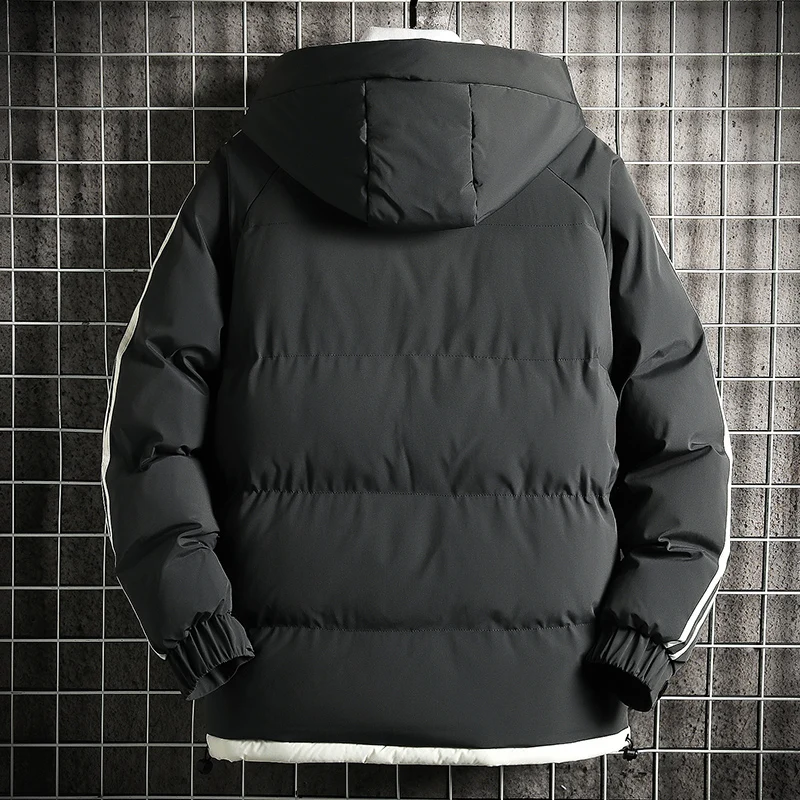 2022 New Winter Korean Style Men Cotton-padded Coat Thick Hooded Jacket Male Couple's High-necked Overcoat Men's Clothing M-6XL