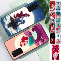 bandai the little mermaid princess ariel phone case for samsung s10 21 20 9 8 plus lite s20 ultra 7edge