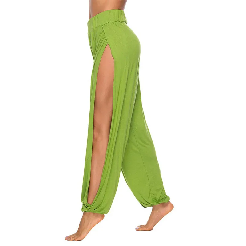 Женские свободные повседневные штаны для йоги однотонные спортивные шаровары с