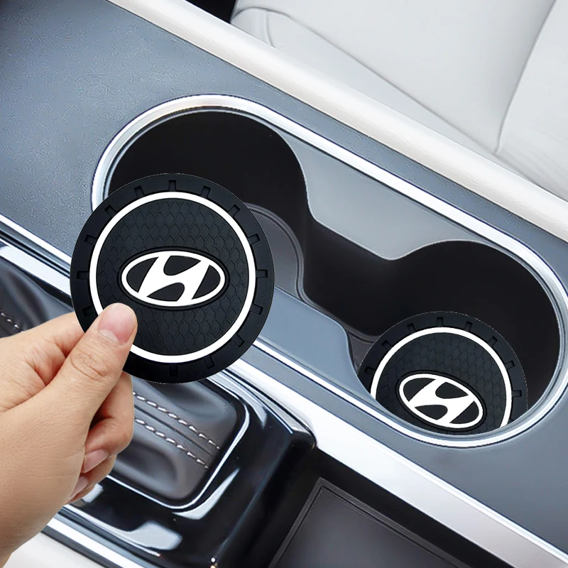 

Silica Car Coasters water cup non-slip mat Car Interior Accessories For Hyundai Santa Fe Sonata Azera Creta I30 Ix25 IX35 Tucson