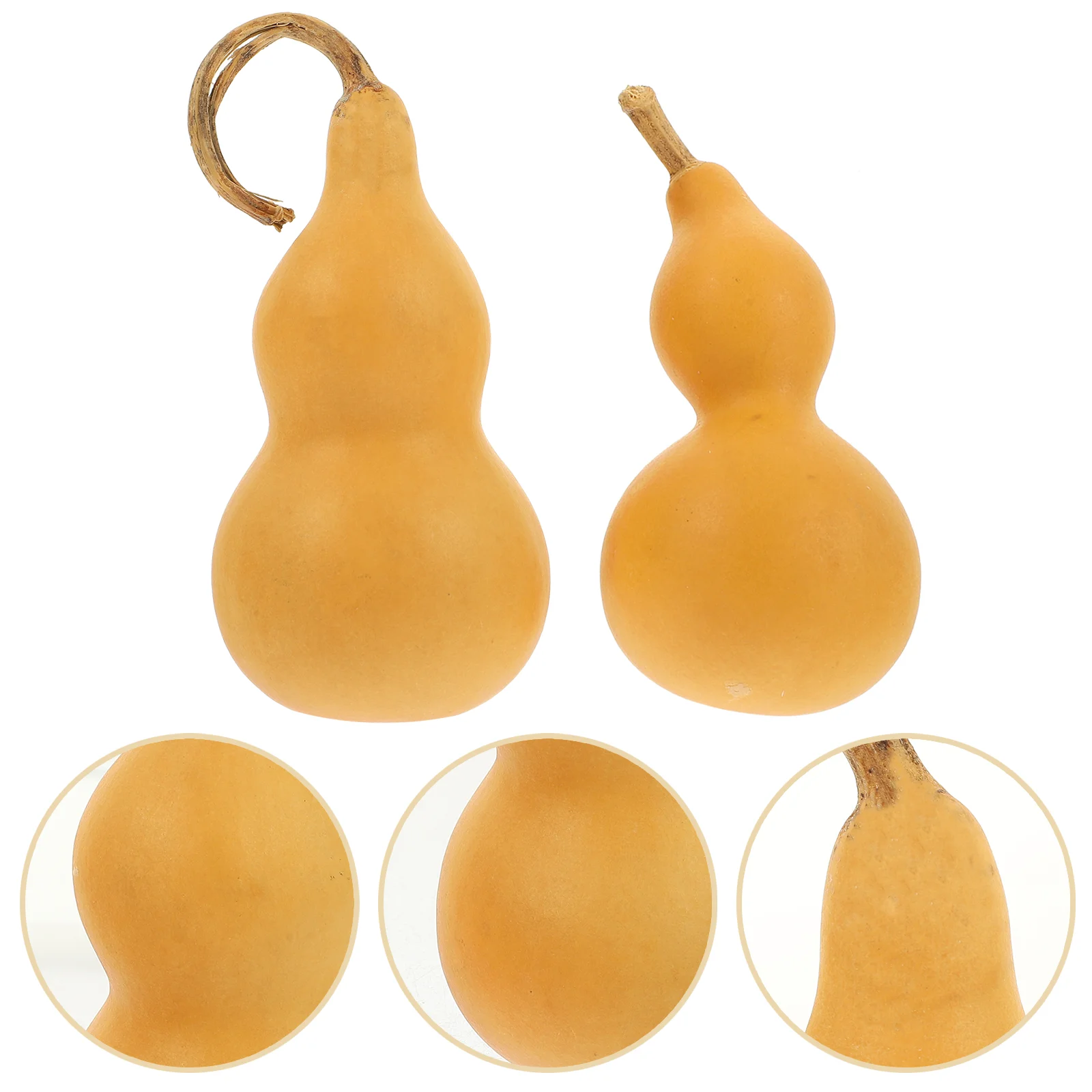 

2 Pcs Water Bottle White Skin Pressed Waist Gourd Desktop Calabash Adornment Household Child
