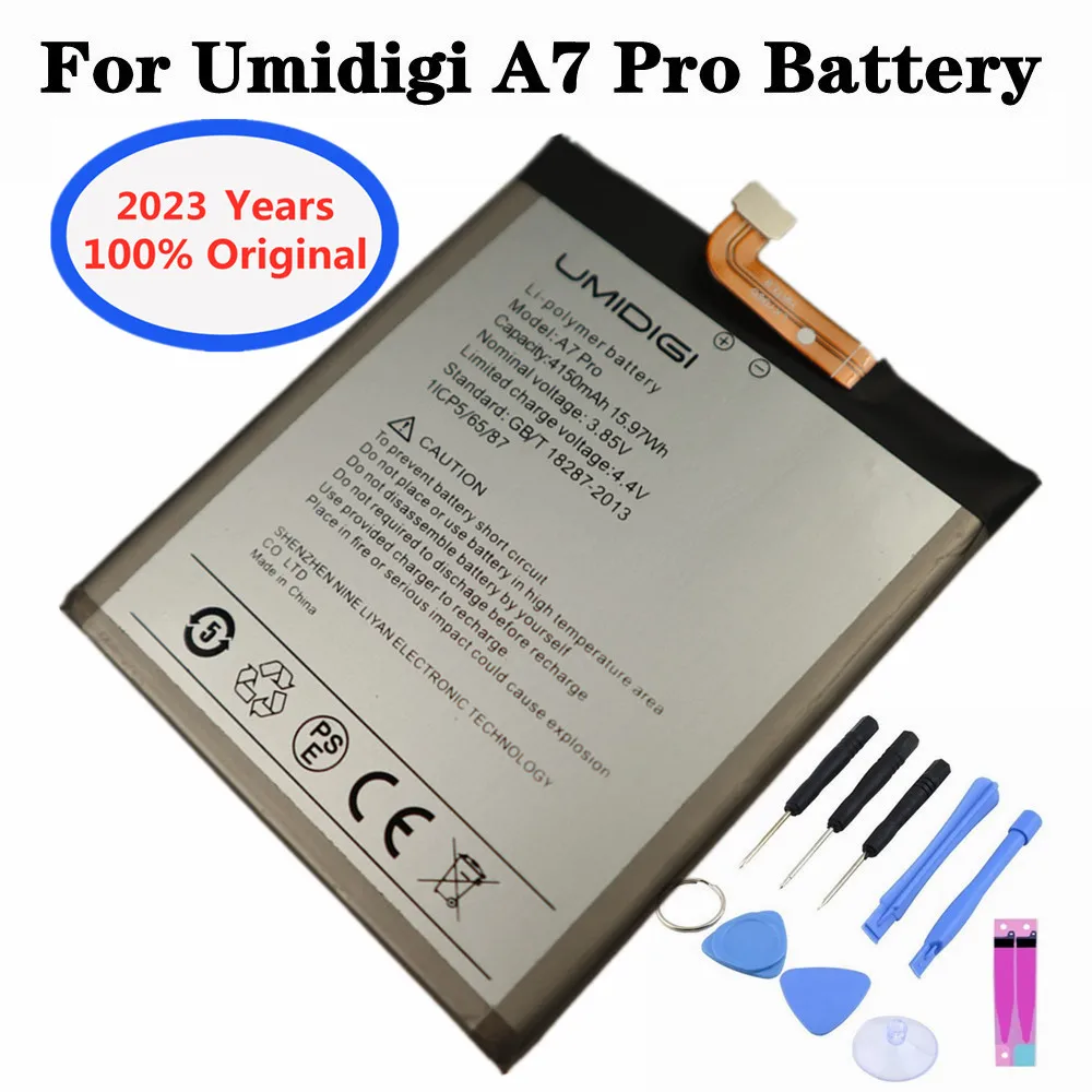 

2023 years Original UMI A 7 Pro Battery 4150mAh For Umidigi A7 Pro A7Pro Phone Battery Replacement Bateria Batteries + Tools