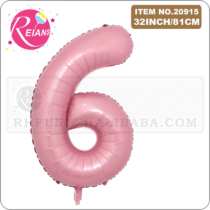 Фольгированный воздушный шар с цифрами розовый 32 дюйма