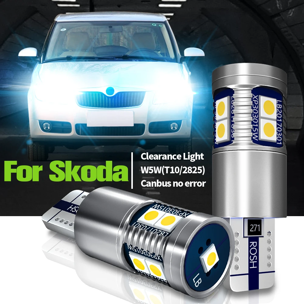 2x светодиодные парковочные огни W5W T10 Canbus для Skoda Fabia MK1 MK2 MK3 Felicia Karoq Kodiaq Octavia 1 2 3 Rapid
