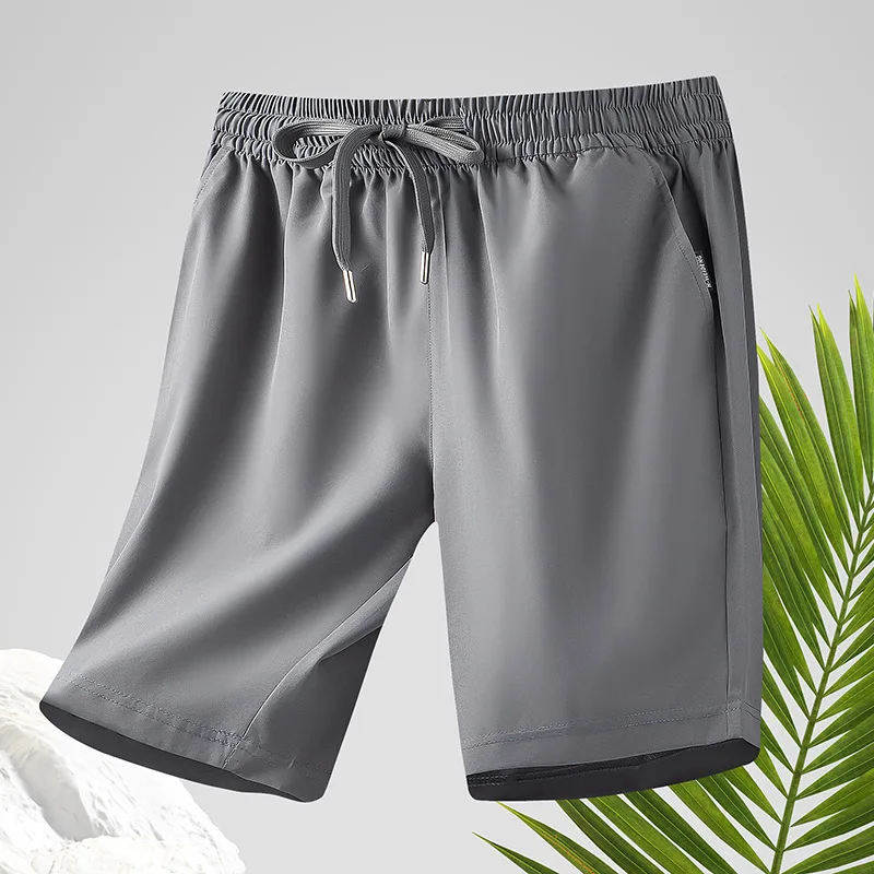 Men's summer shredded milk quick-drying shorts elastic medium micro-elastic five-point pants