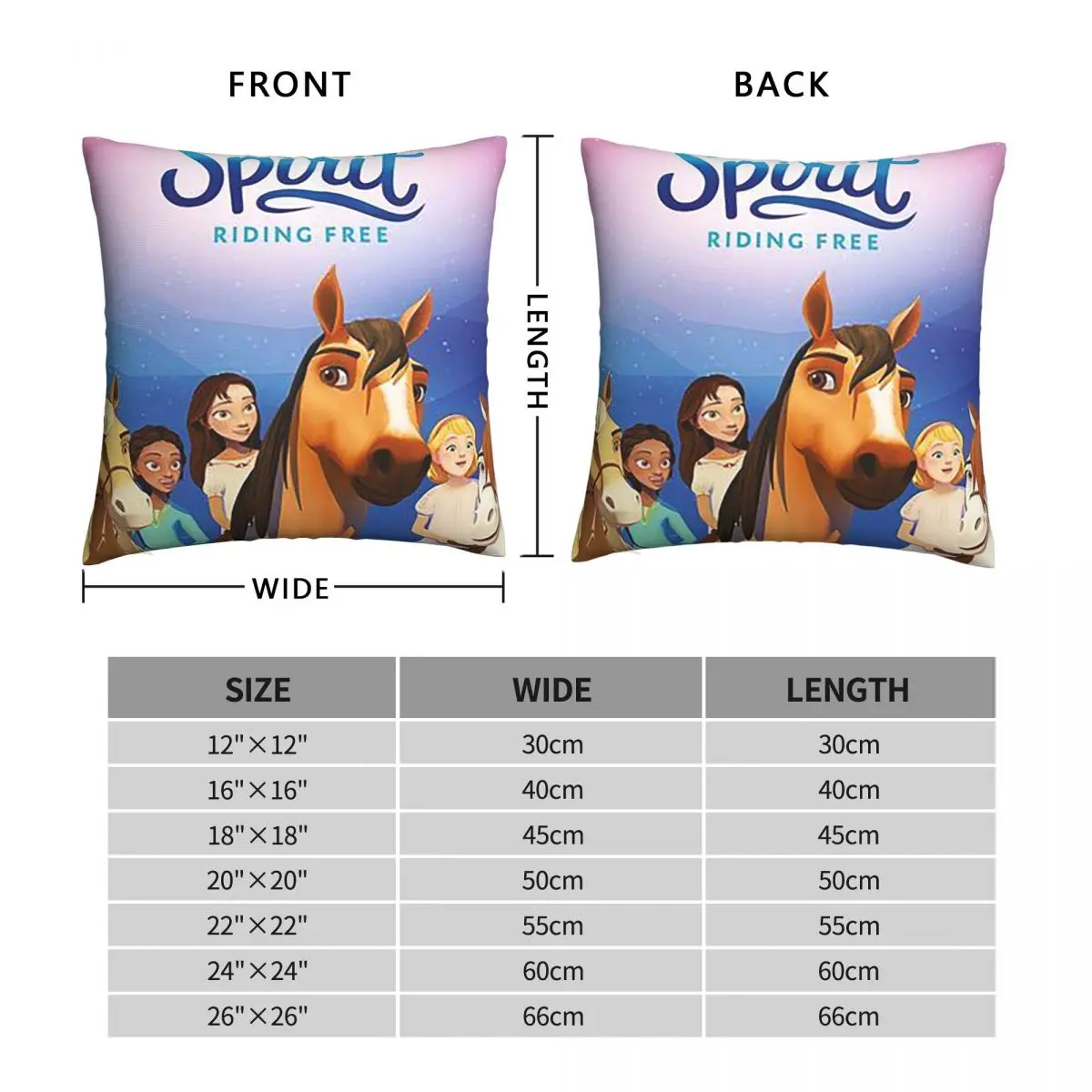 Cute Spirit Riding Free Pillowcase Soft Polyester Cushion Cover Gift Pillow Case Seater Zippered 45X45cm |