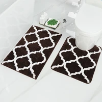 olanly bathroom bath mat set 2 piece absorbent shaggy shower rug decoration non slip u shaped ultra soft plush toilet carpet