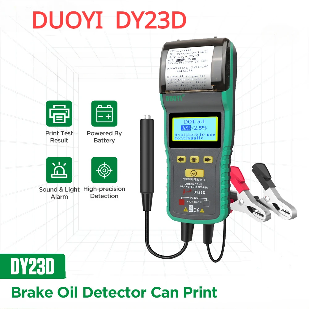 

Автомобильный тестер тормозной жидкости DUOYI DY23D для DOT3/ DOT4/ DOT5.1, измеритель тормозной жидкости с ЖК-дисплеем, тестер тормозной жидкости A +++