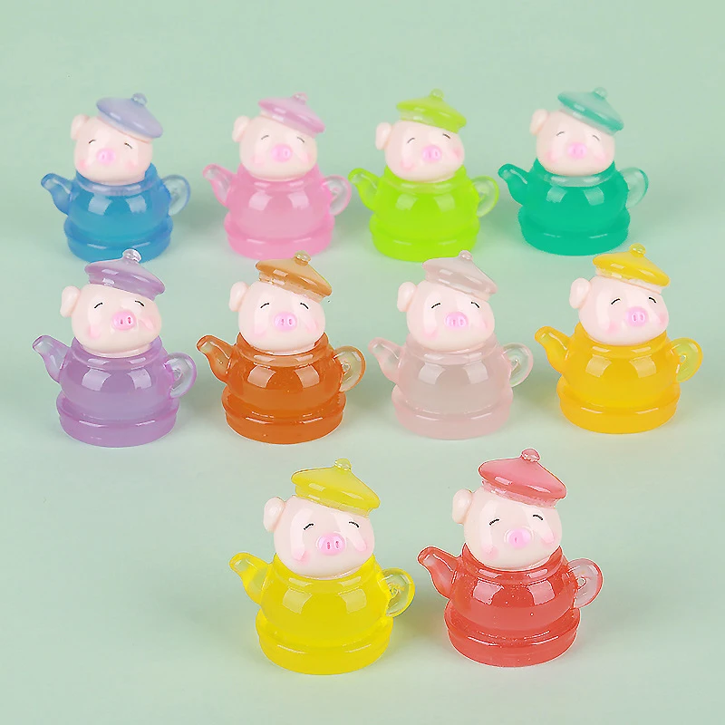 10 шт. светящиеся милые Мультяшные животные чайник свинья Сделай Сам маленькие