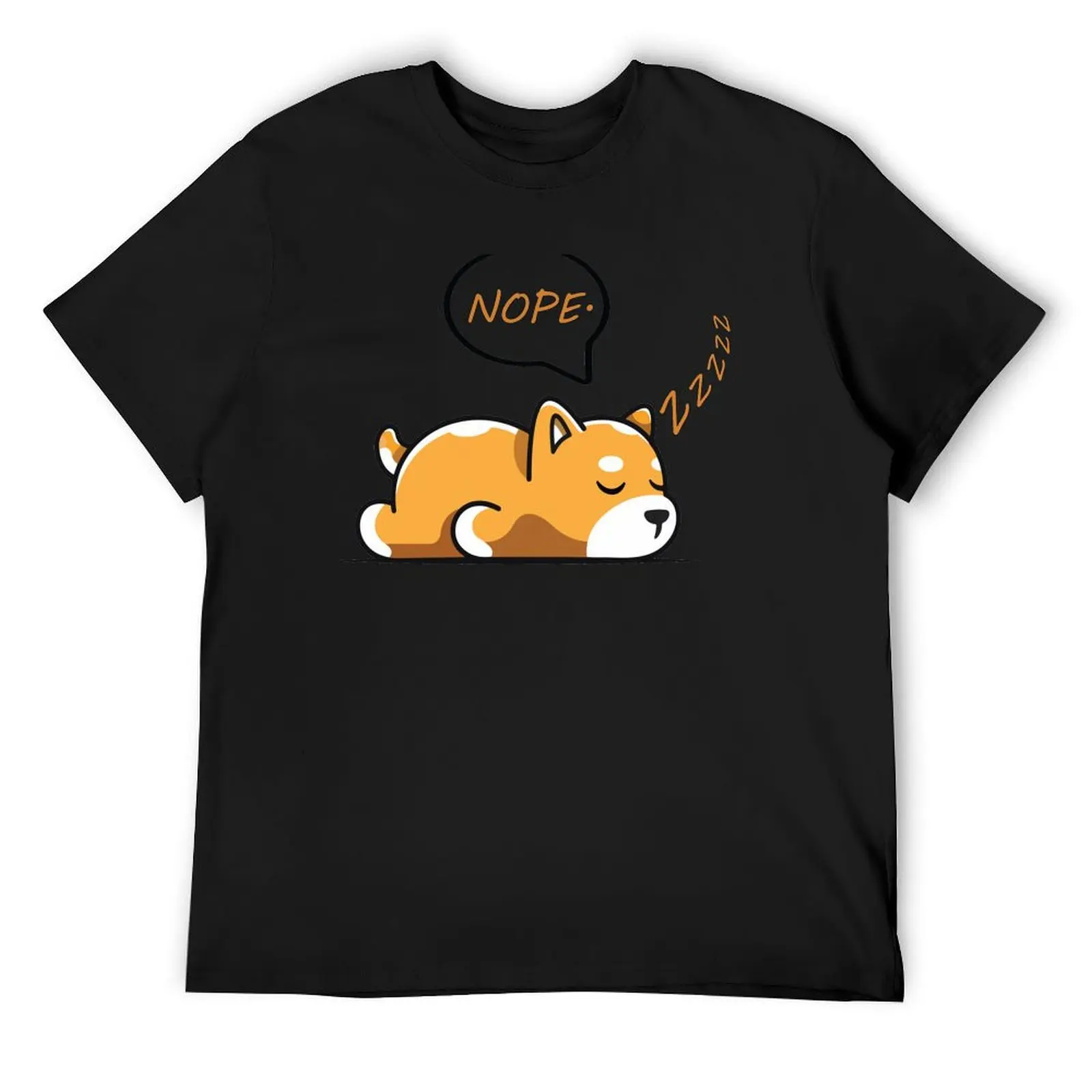 Забавная футболка Lazy Shiba Inu-Nope-sny Dog футболки с рисунком рэпера корейские модные