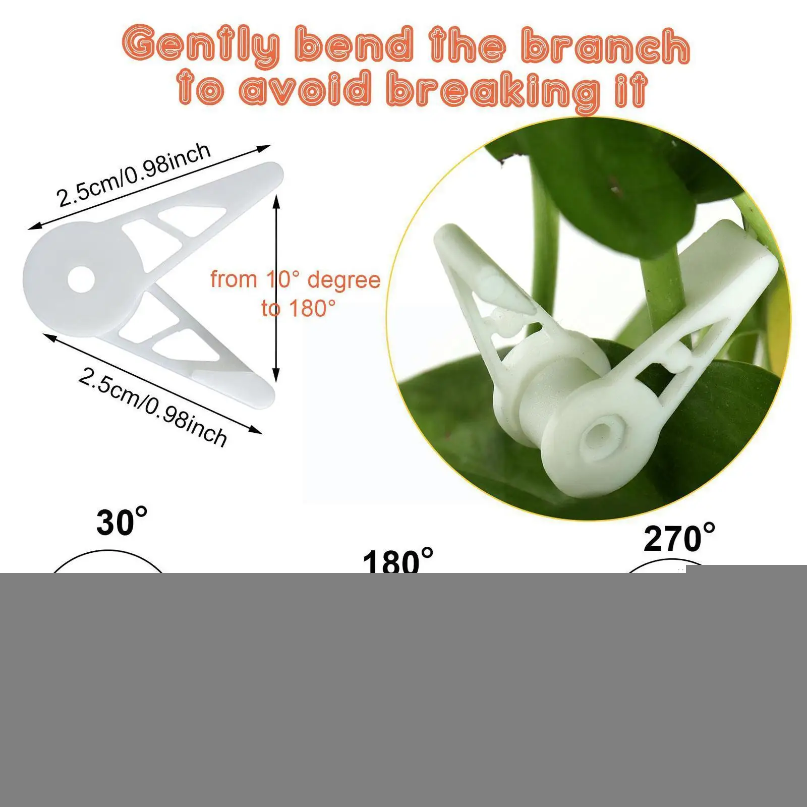 

10 шт., 360 градусов, зажимы для ветвей растений