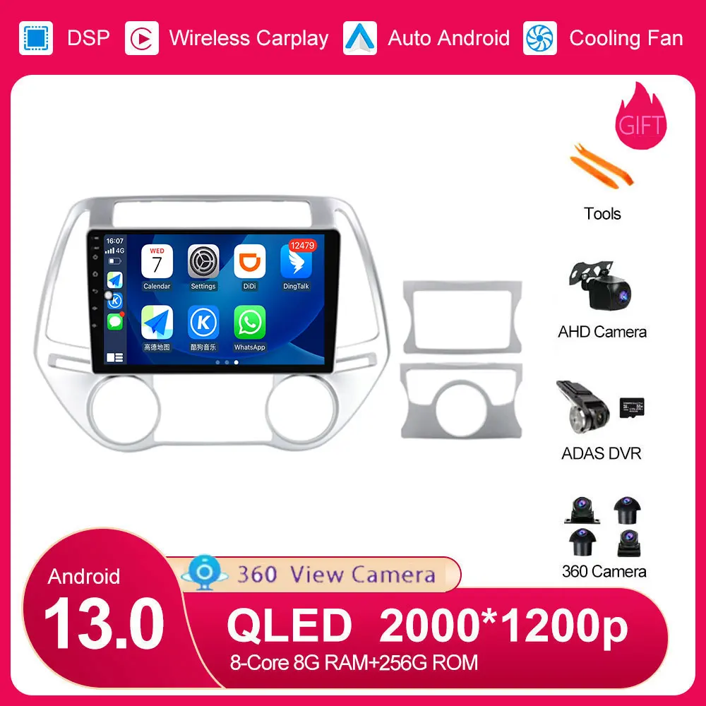 

Android 13 Car Multimedia Player For Hyundai I20 LHD 2015 2016 2017 2018 RadioSupport Split Screen Steering Wheel Control