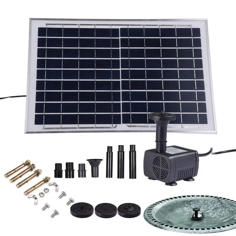 

Solar Fountain Pump Mini Solar Water Fountain Pool Pond Waterfall Fountain Garden Decoration 10W Fountain Pump With Panel