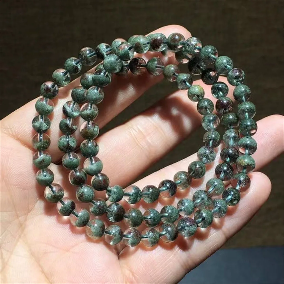 

6mm Natural Green Phantom Quartz Bracelet Jewelry For Women Lady Men Wealthy Love Gift Crystal Beads Rare Gemstone Strands AAAAA