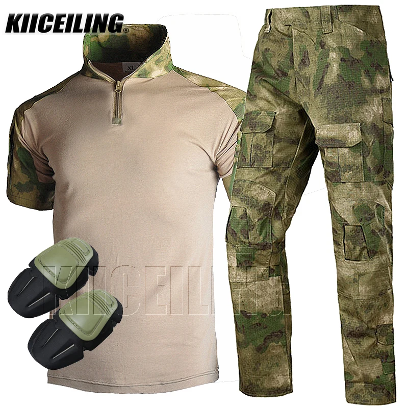 

KIICEILING G2 Ghillie Suit Multicam Military Tactical Combat Uniform With Pads Airsoft Paintball Camouflage Hunting Clothes Army