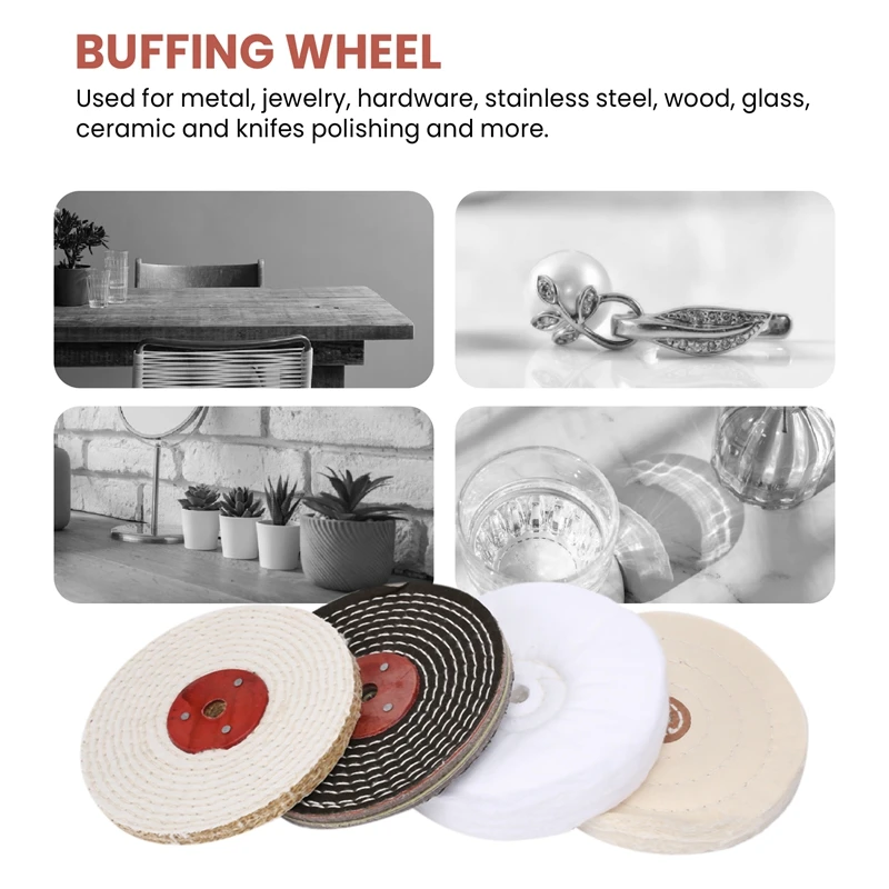 6-дюймовый полировальный круг с отверстием для беседки 1/2 дюйма тканевый (30 слоев)