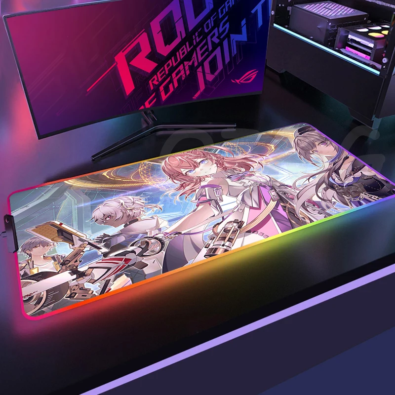 

Игровые коврики для мыши Honkai со звездами, RGB, Настольный коврик для клавиатуры, 30 х8, 0 см, ранний игровой коврик для мыши, XXL, коврики для мыши, дизайнерские коврики для мыши