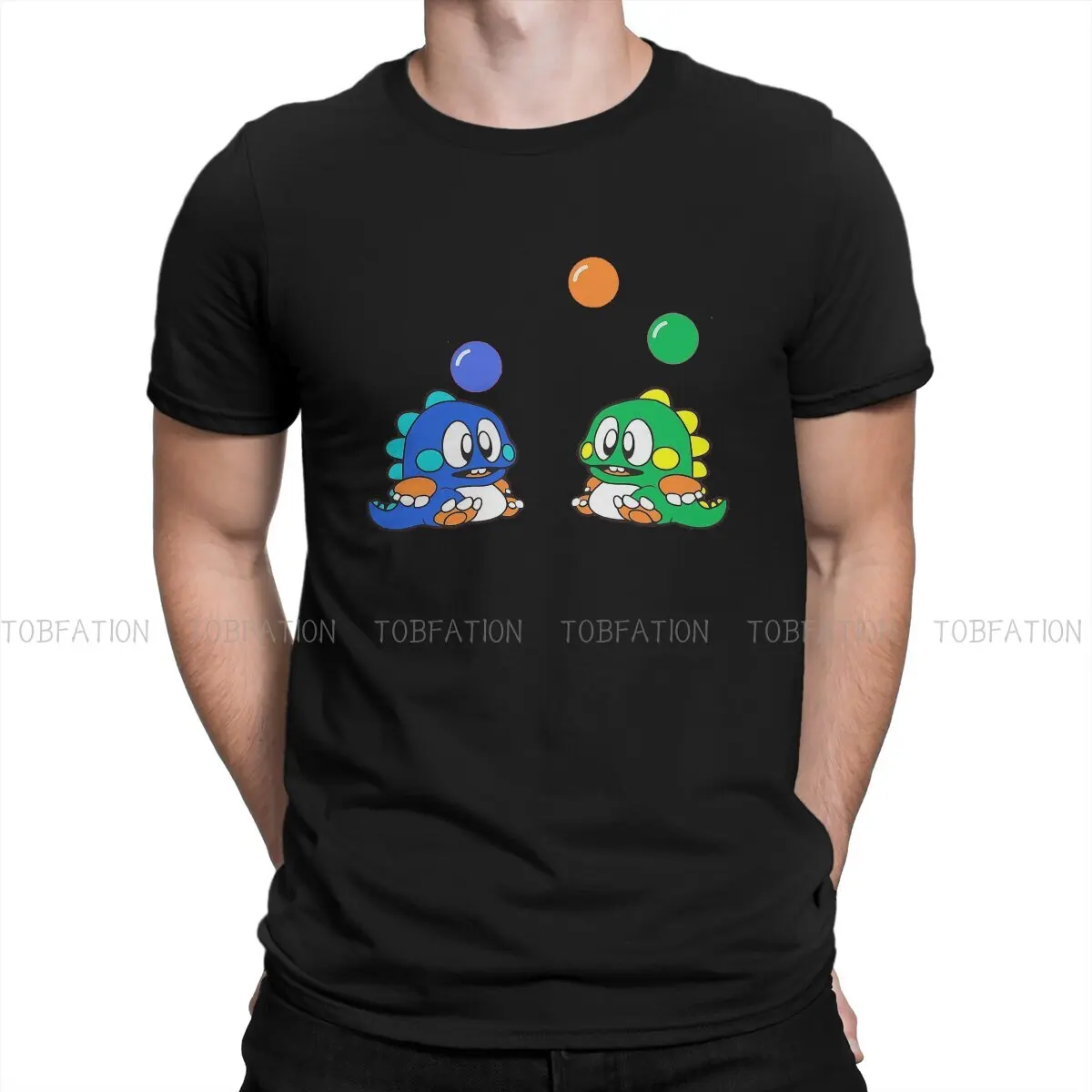 

Puzzle Bobble Tile Matching Puzzle Arcade Game Cute Polyester TShirts Bip And Bub Print Homme T Shirt New Trend Clothing 6XL