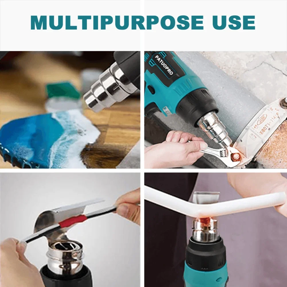 PATUOPRO Беспроводная тепловая пушка Ручной электрический фен с 3 насадками 600 ℃