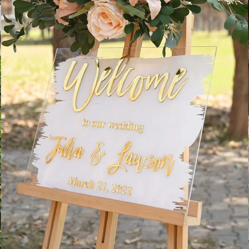 

Frosted Acrylic Wedding Welcome Sign Acrylic +Wedding Signage Sign 3D Welcome Sign Custom Wedding Sign