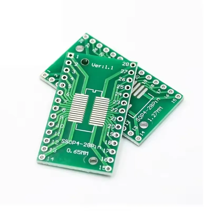 Фото Универсальный адаптер-переходник SOP8/SSOP10/SOP16-SOP28 на DIP/SMD (шаг 0,65 мм/1,27 мм) для микросхем SOIC/TSSOP SOP14, 10 шт. №1