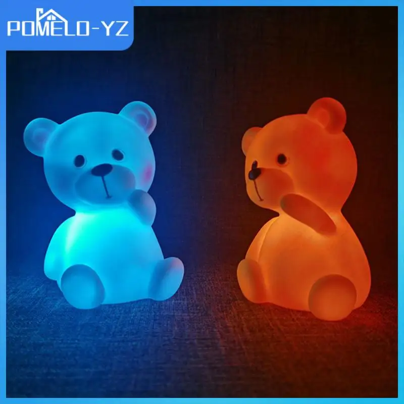 

Ночник с мультяшным медведем, декоративное украшение, украшение для спальни, светящаяся эмалированная прикроватная лампа, ночник