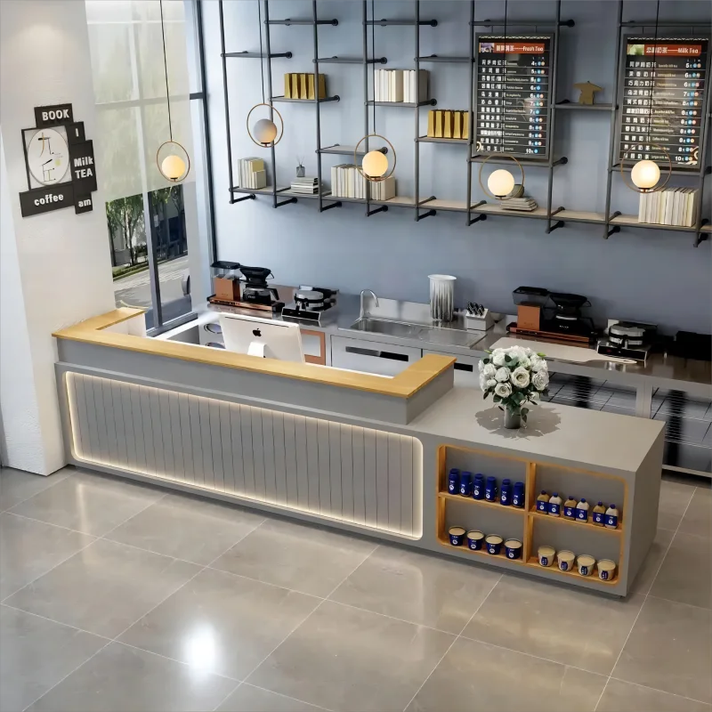 На заказ. Стойка для переднего стола белая искусственная мебель со светодиодной