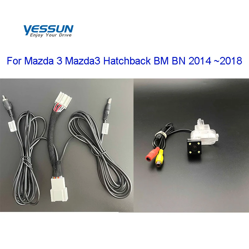 

Камера заднего вида и кабель адаптера для Mazda 3 Mazda3 Hatchback BM BN 2014 ~ 2018 оригинальный экран совместимая камера заднего вида