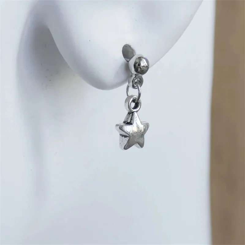 

Small Star Charm Drop Earrings, Stainless Steel Ball Stud Earrings