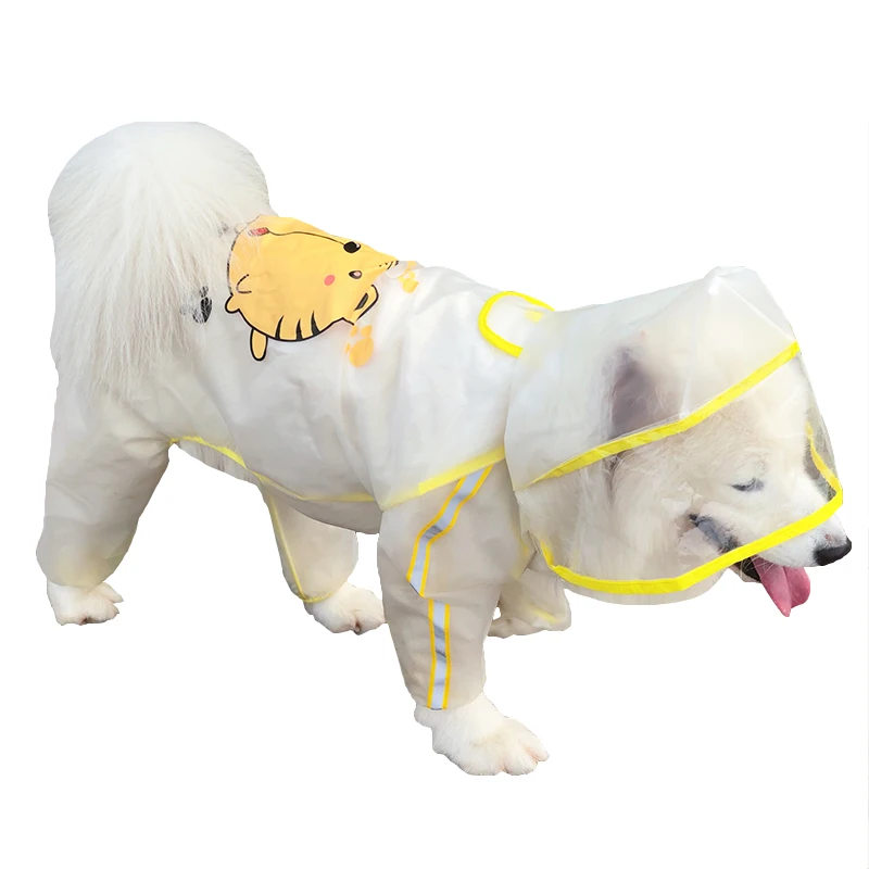 

Дождевик для больших собак, одежда для домашних животных, дождевик, комбинезон с четырьмя штанинами, водонепроницаемая одежда, самоид, Хаск...