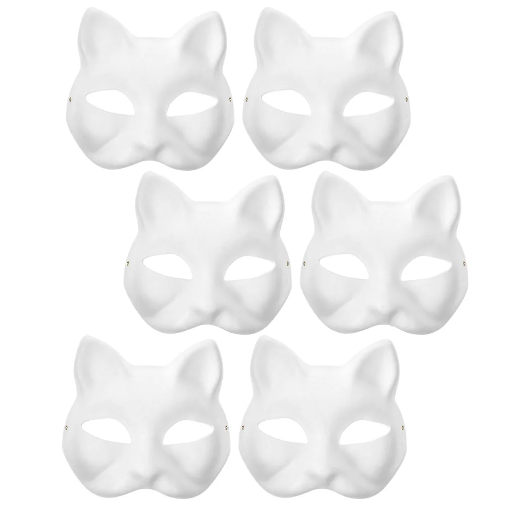 

6 Pcs Halloween Mask Prop White Masquerade Women The Teaching Aids Supplies Pulp Child