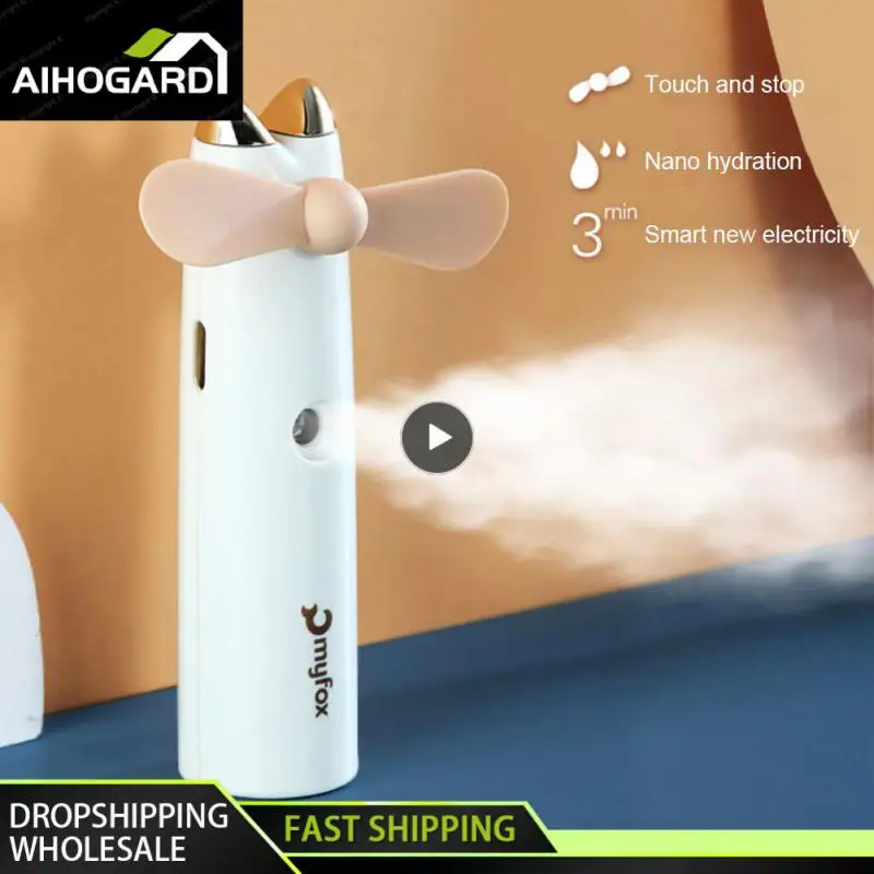 

Portable Pocket Fans Convenient Pocket Cooling Hand Eventail Student Dormitory Desktop Silent Cold Air Humidification Spray Fan